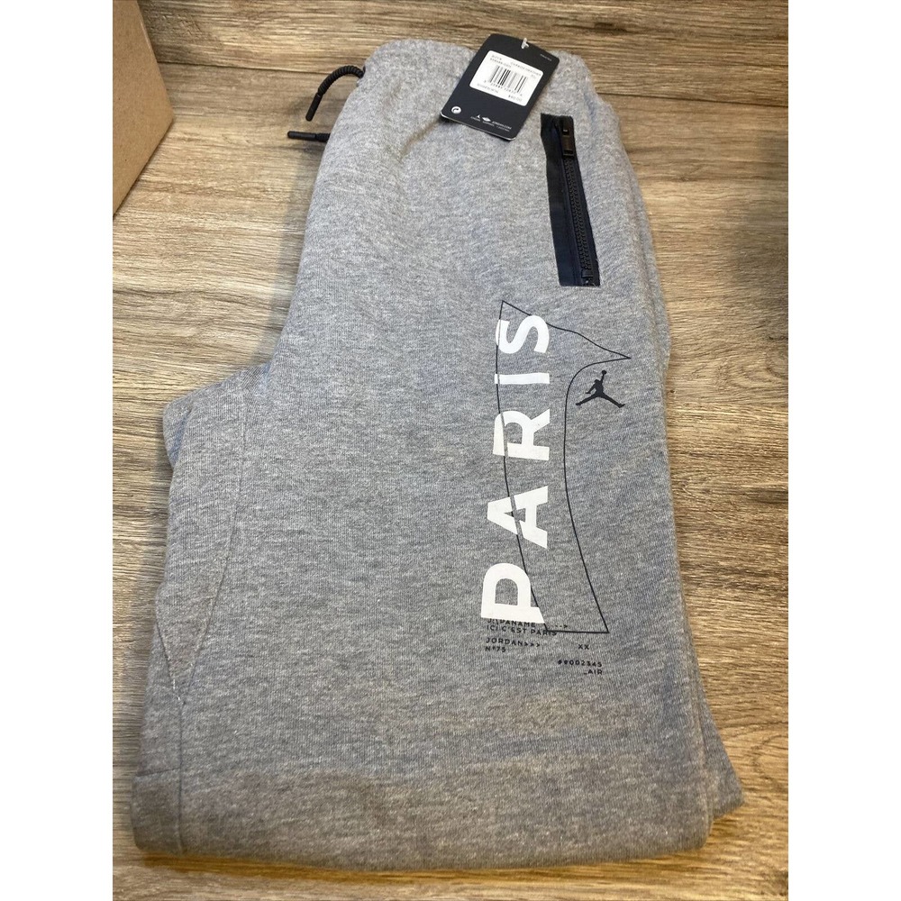 Nike Air Jordan PSG Paris Saint Germain Sweats Joggers 95B469-GEH Gray BOYS XL - Picture 6 of 16